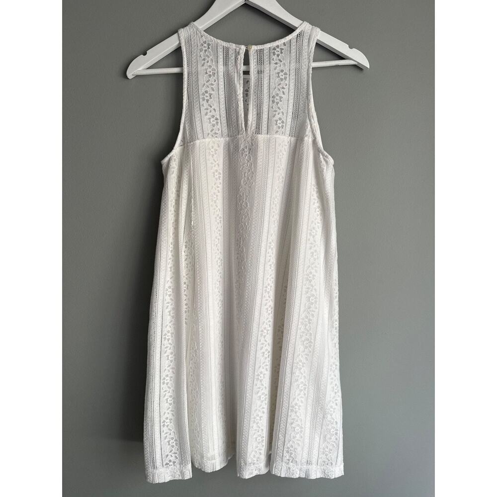Abercrombie & Fitch White Lace Mini Dress Sleeveless Trapeze Size S A-Line Boho - Picture 6 of 7